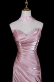 Dusty Rose Water Gloss Yarn Off the Shoulder Mermaid Evening Gown Formal Dress HZ0429