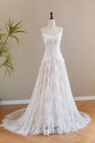High-Quality Ivory Strapless Lace Wedding Dress Tulle Ball Gown with Train Elegant Bridal Gown HZ0429
