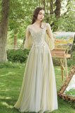 Green Lace Long Prom Dress, A-Line Evening Dress HZ0429