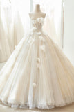 Champagne Tulle Lace Long Formal Dress, A-Line Evening Gown HZ0429