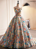 Beautiful Sequins Strapless Long Prom Dress, A-Line Evening Dress Party Dress HZ0429
