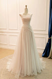 Champagne Soft Chiffon Long Prom Dress, Elegant A-Line Evening Party Dress HZ0429