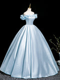 Elegant A-Line Floor Length Prom Dress, Beautiful A-Line Off the Shoulder Party Dress HZ0429