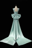 Green Satin Long Prom Dress, Beautiful Mermaid Formal Evening Dress HZ0429